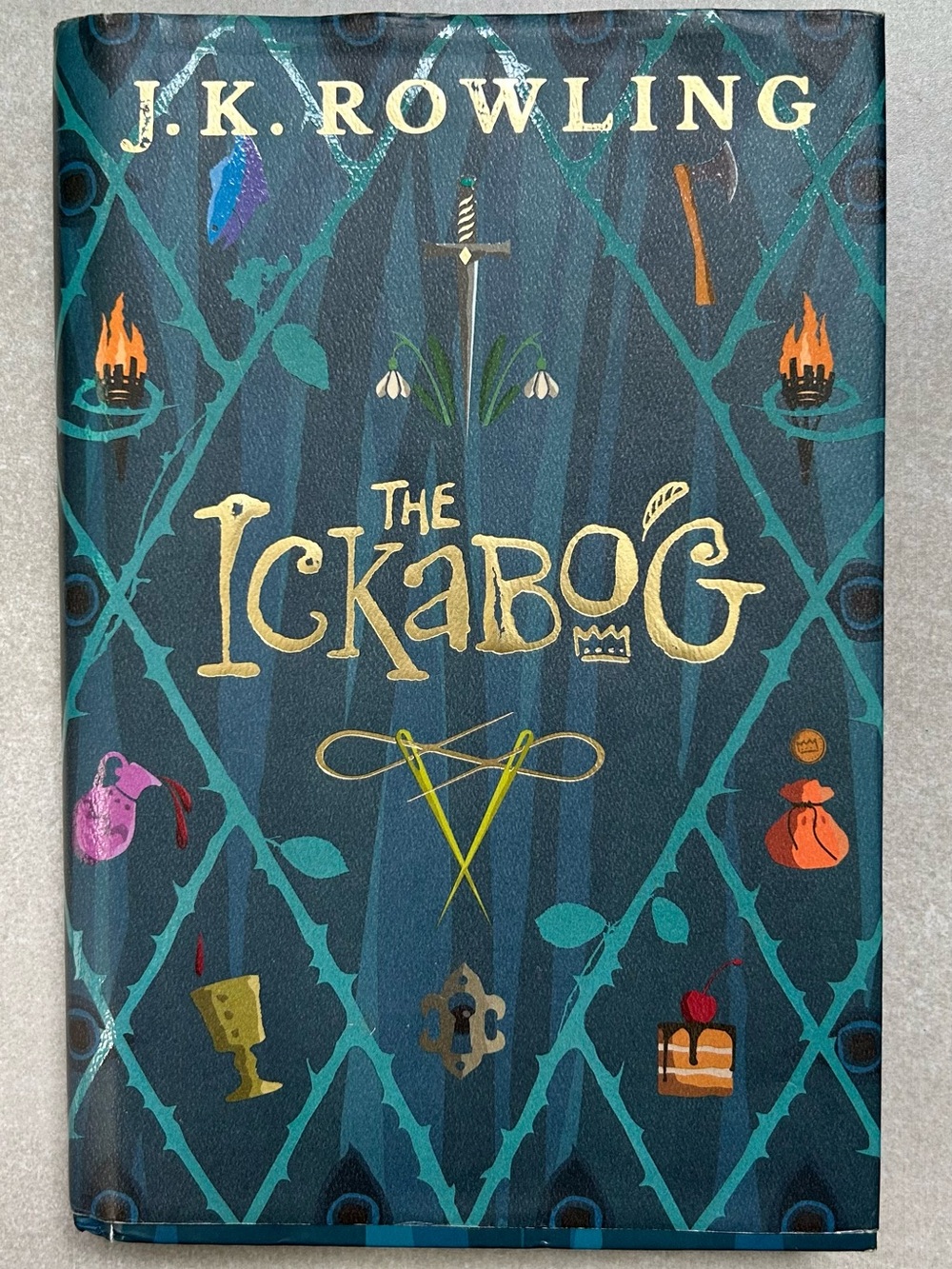 The Ickabog Decorative Wall Art Print in Teal and Gold